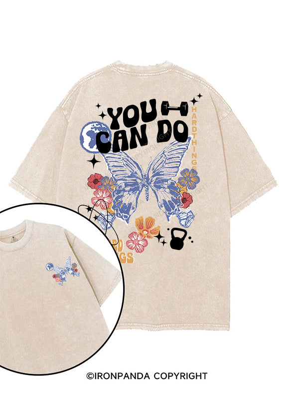 YOU CAN DO HARD THINGS printed Gym Shirt
