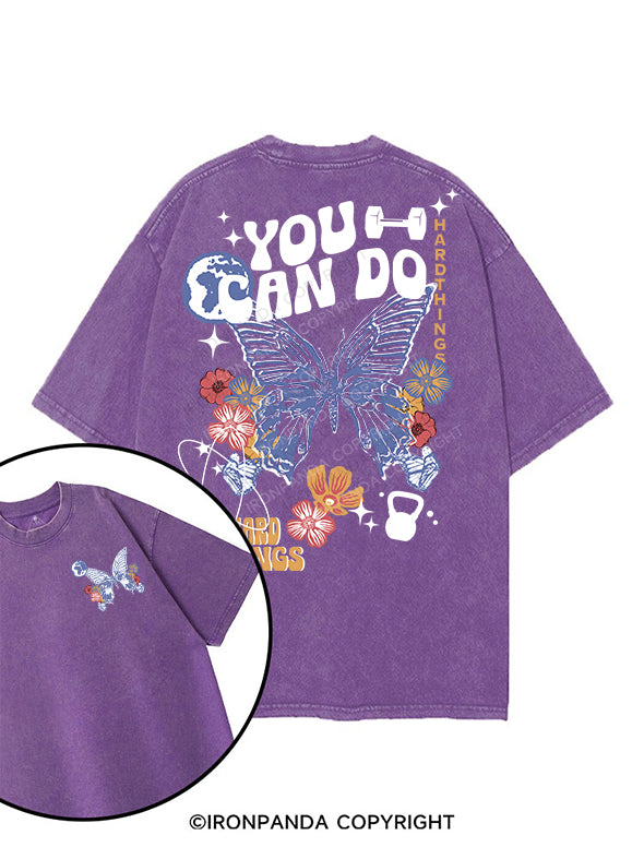 YOU CAN DO HARD THINGS printed Gym Shirt