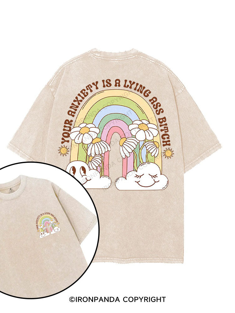 YOUR ANXIETY IS A LYING ASS BITCH printed Gym Shirt