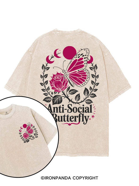 ANTI-SOCIAL BUTTERFLY printed Gym Shirt