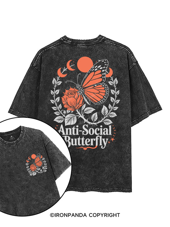 ANTI-SOCIAL BUTTERFLY printed Gym Shirt