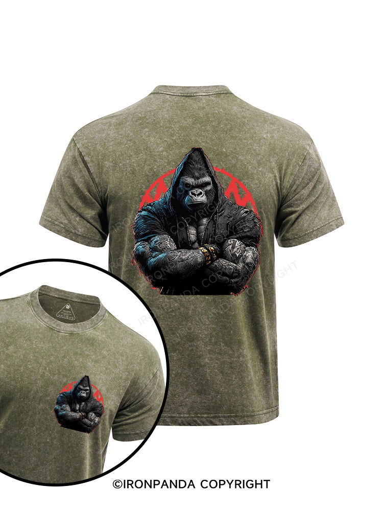 gorilla printed Washed Gym Shirt