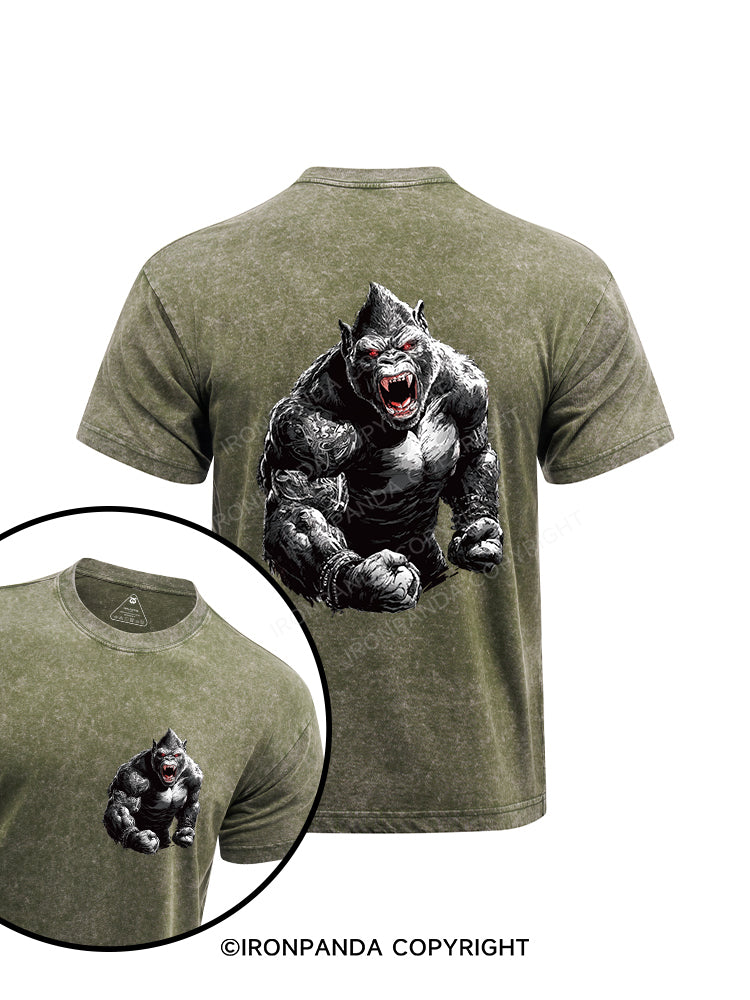 gorilla printed Washed Gym Shirt