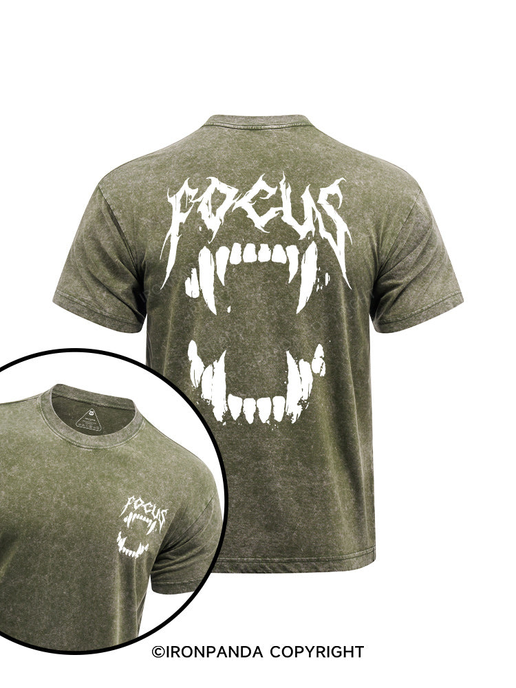 focus printed Washed Gym Shirt