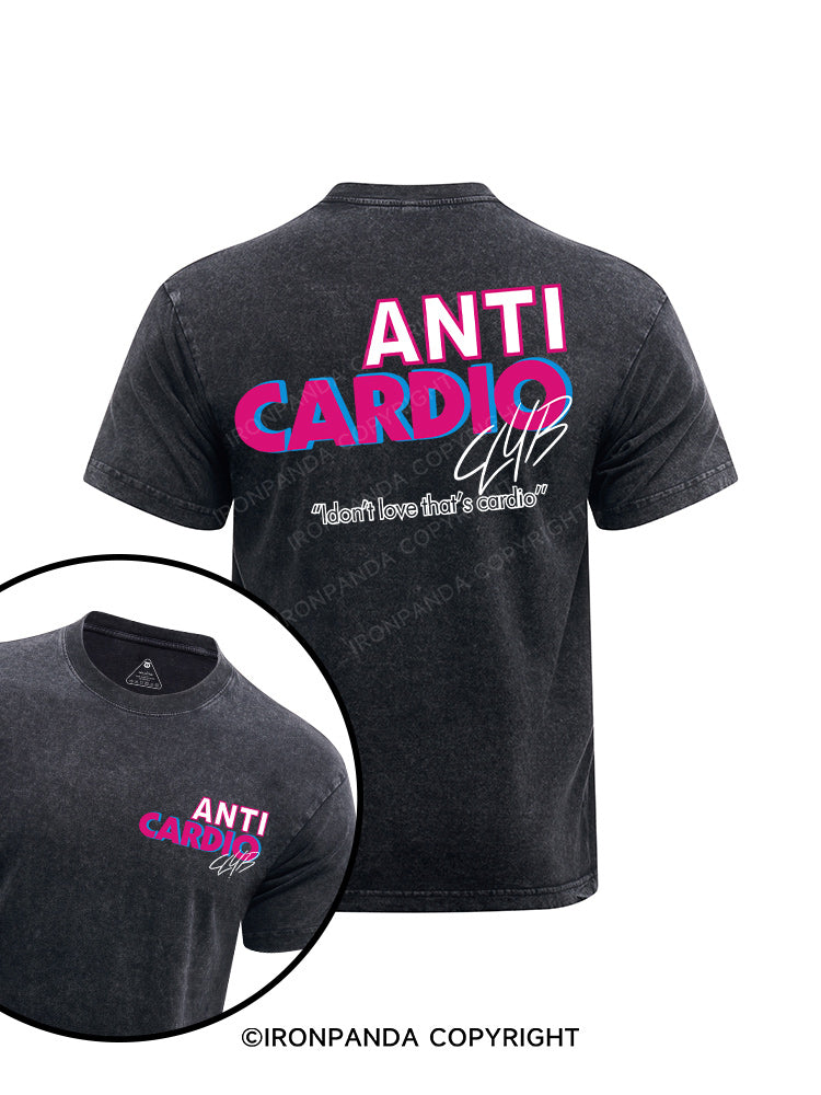 Anti Cardio Club printed Washed Gym Shirt
