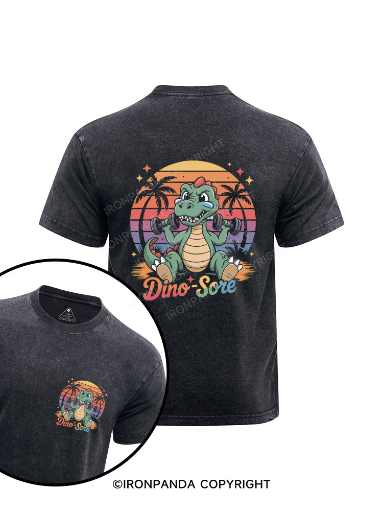Dino-Sore printed Washed Gym Shirt