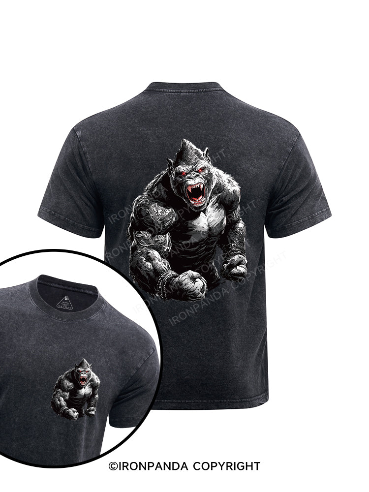 gorilla printed Washed Gym Shirt