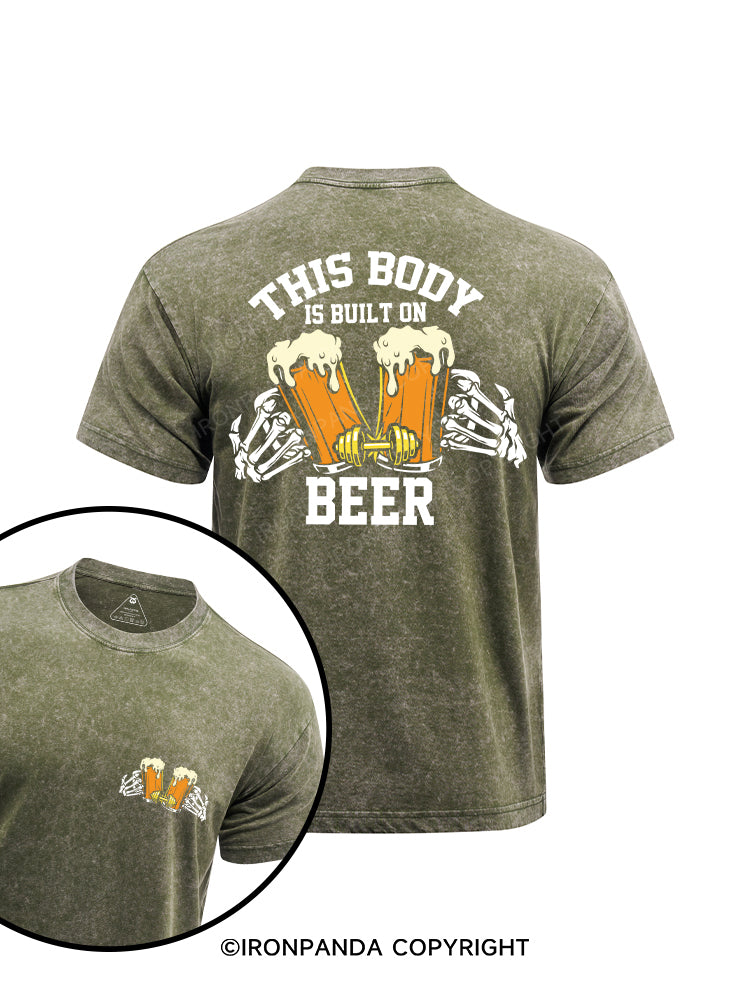 This body is built on beer! printed Washed Gym Shirt