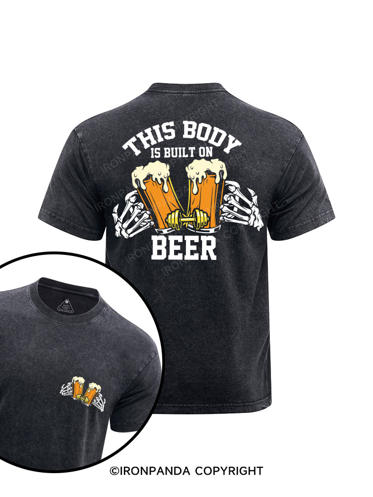 This body is built on beer! printed Washed Gym Shirt