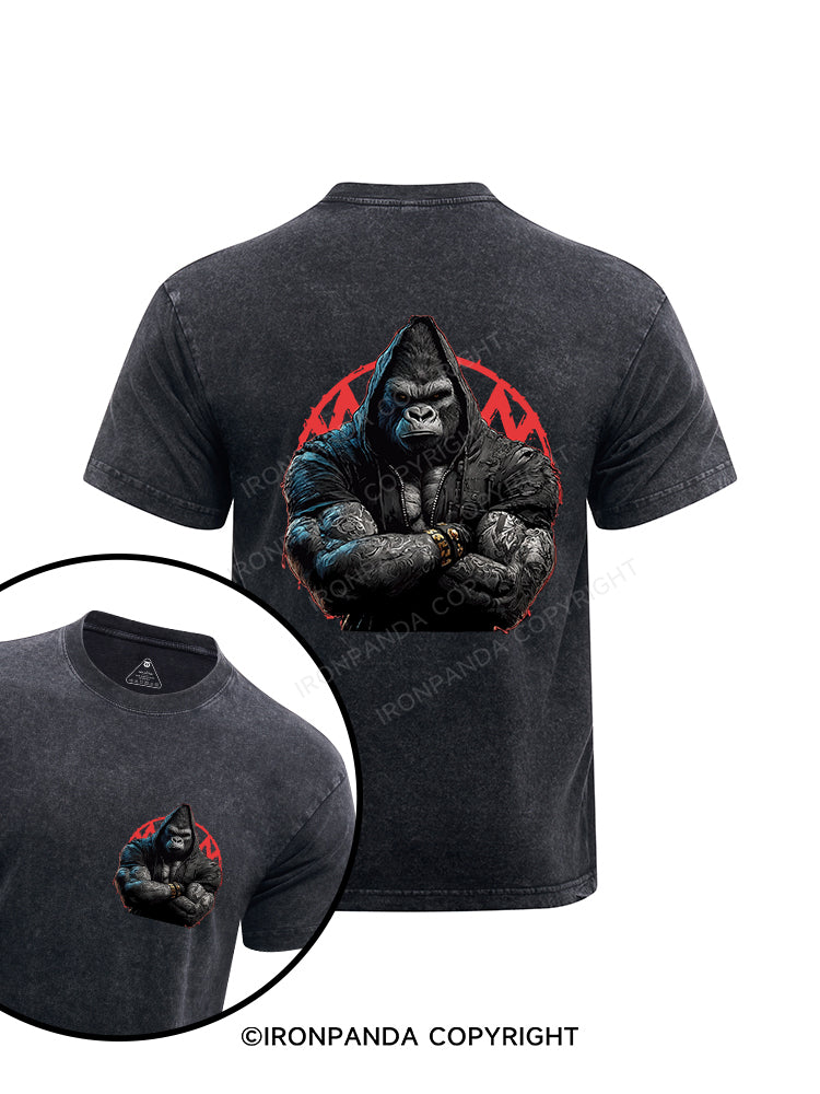 gorilla printed Washed Gym Shirt