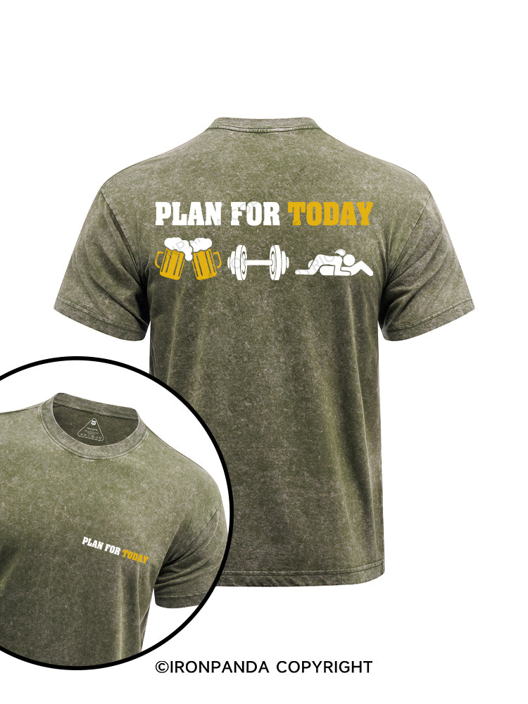 PLAN FOR TODAY printed Washed Gym Shirt