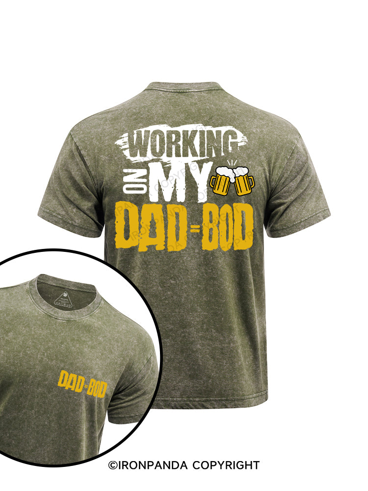 Working on my Dad Bod printed Washed Gym Shirt