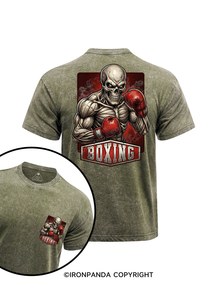 BOXING printed Washed Gym Shirt