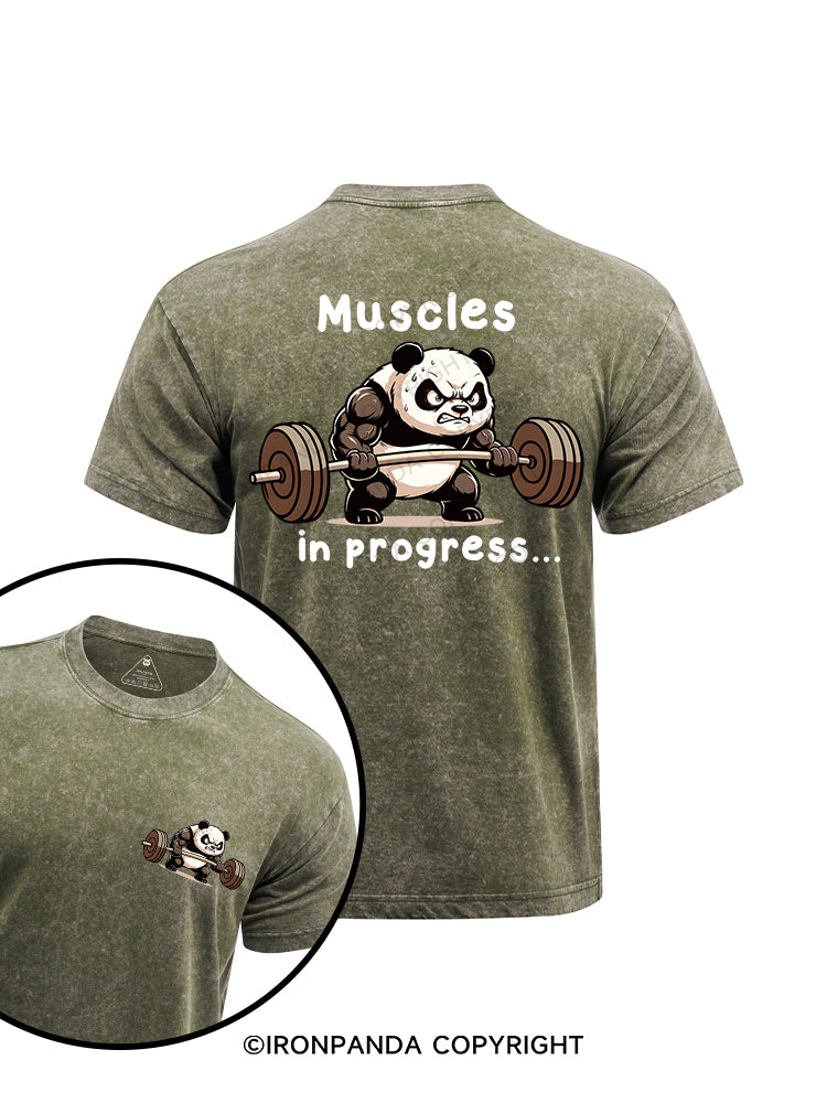 Muscle in Progress printed Washed Gym Shirt