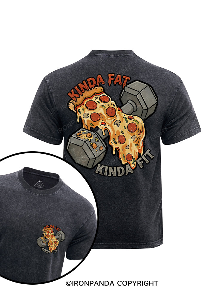 Kinda Fat Kinda Fit printed Washed Gym Shirt