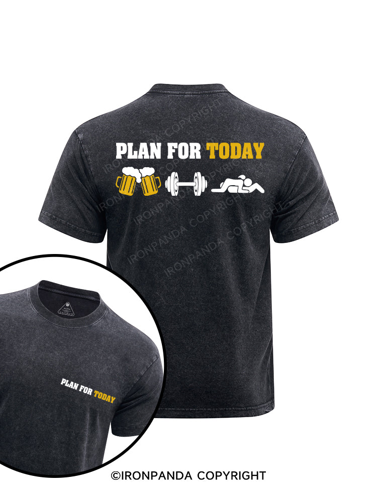 PLAN FOR TODAY printed Washed Gym Shirt