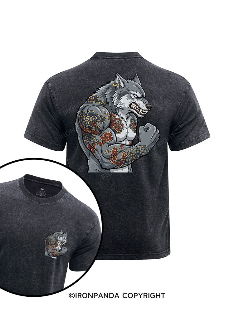 Lone Strength printed Washed Gym Shirt