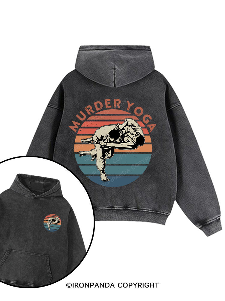 Murder Yoga Printed Washed Gym Hoodie