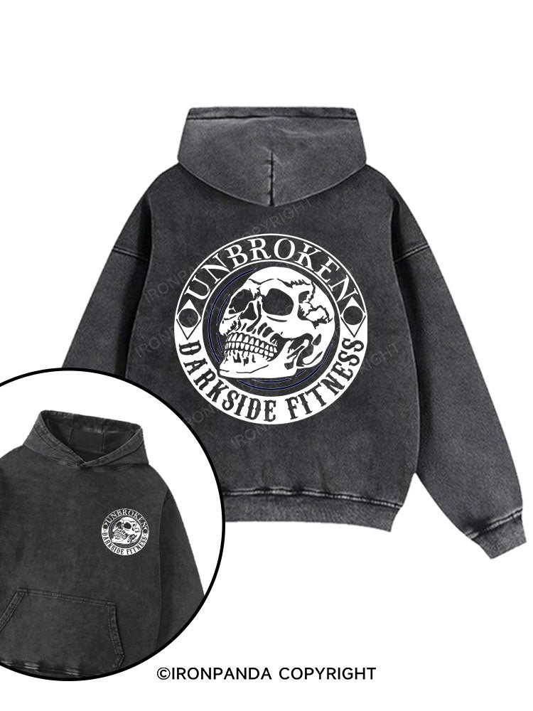 Unbroken  Printed Washed Gym Hoodie