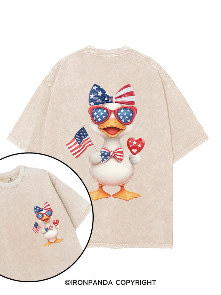 RED, WHITE, AND QUACK! printed Gym Shirt