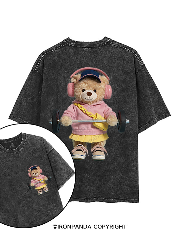 DEADLIFT WITH BEAR POWER printed Gym Shirt