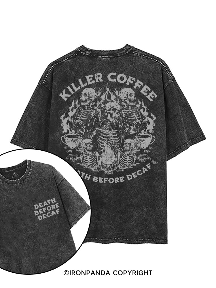 Coffee Skeleton  printed Gym Shirt