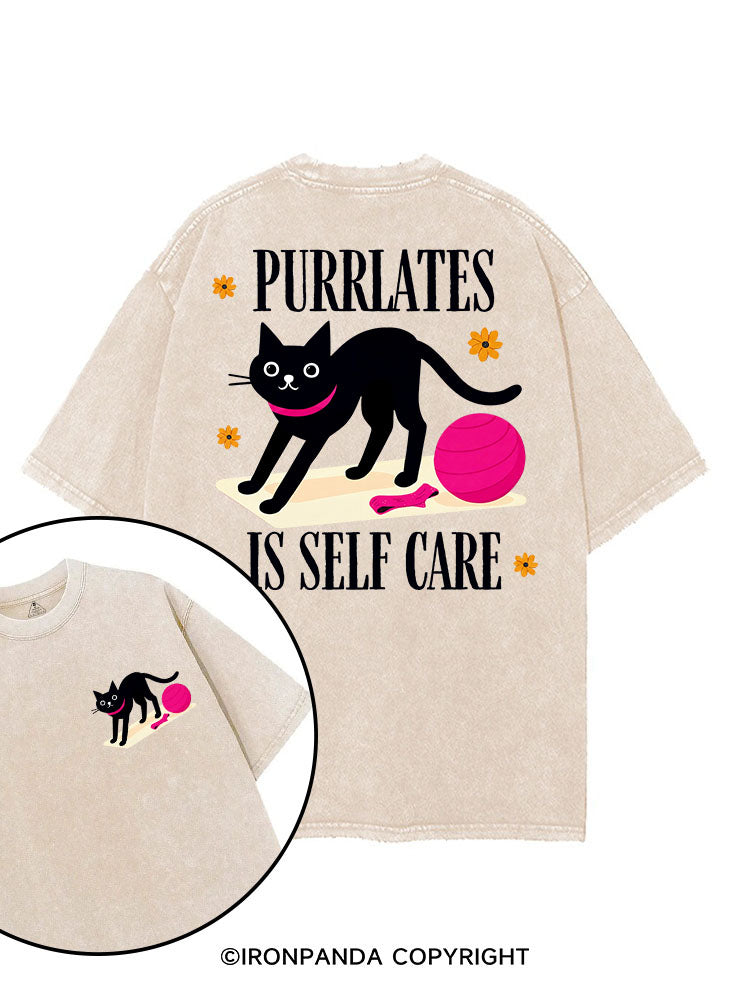 PURRLATES IS SELF CARE printed Gym Shirt