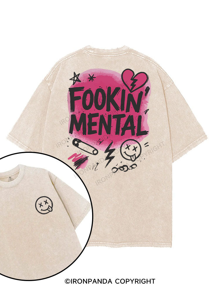 FOOKIN' MENTAL printed Gym Shirt