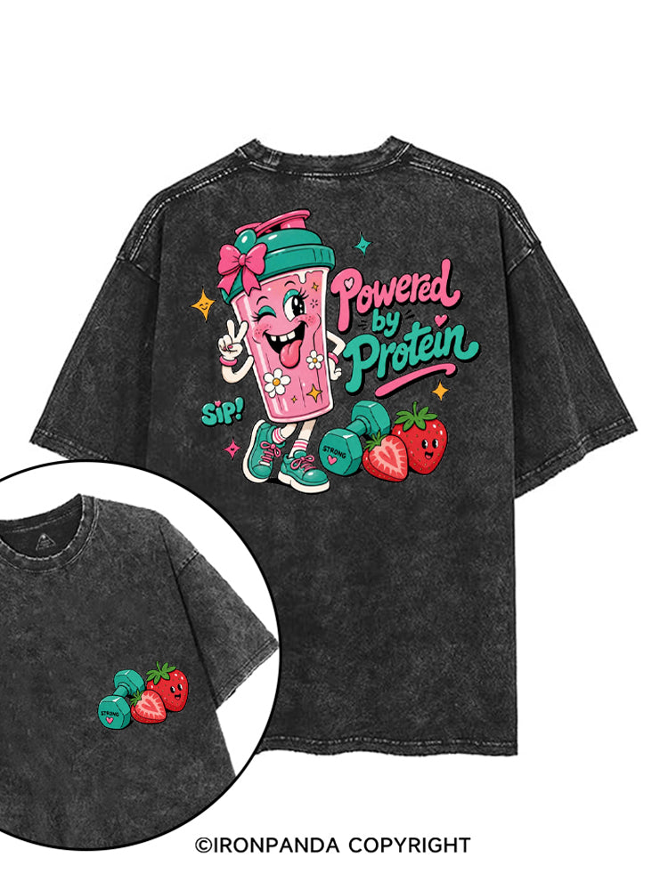 POWERED BY PROTEIN GYM printed Gym Shirt