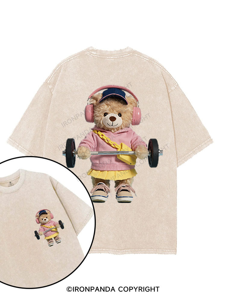 DEADLIFT WITH BEAR POWER printed Gym Shirt