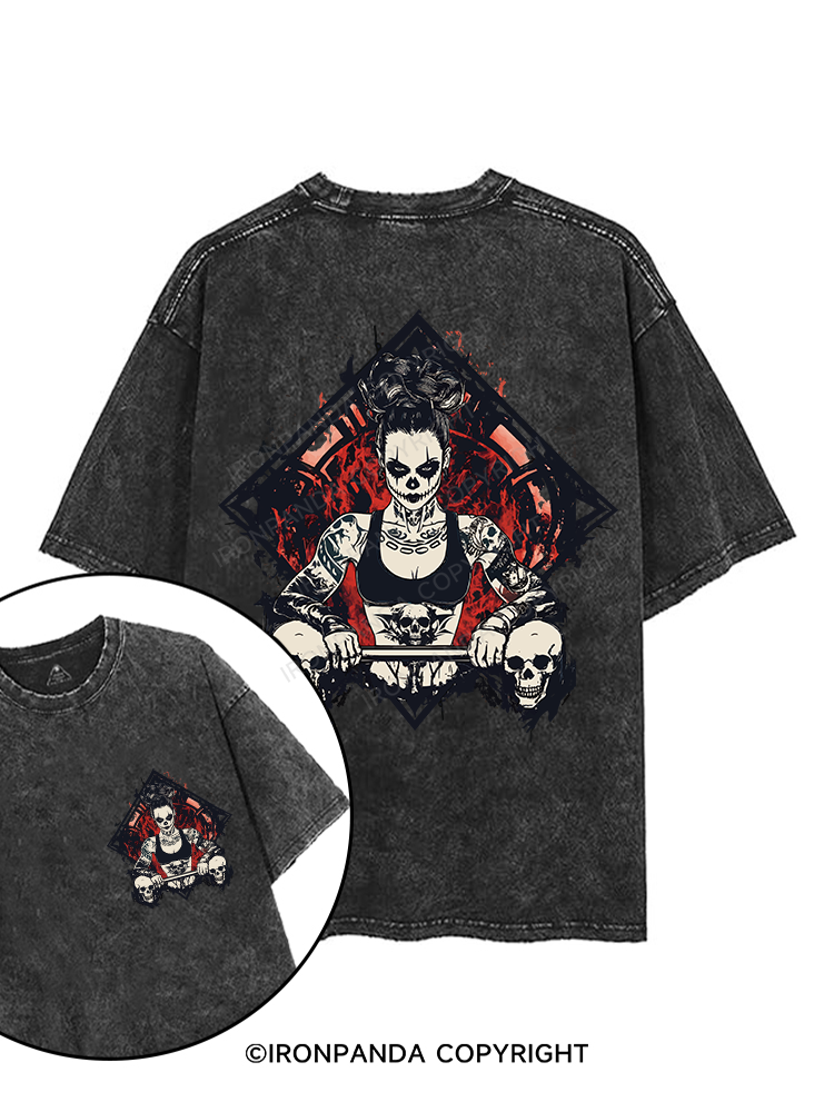 HEAVY LIFTS, DARK VIBES printed Gym Shirt