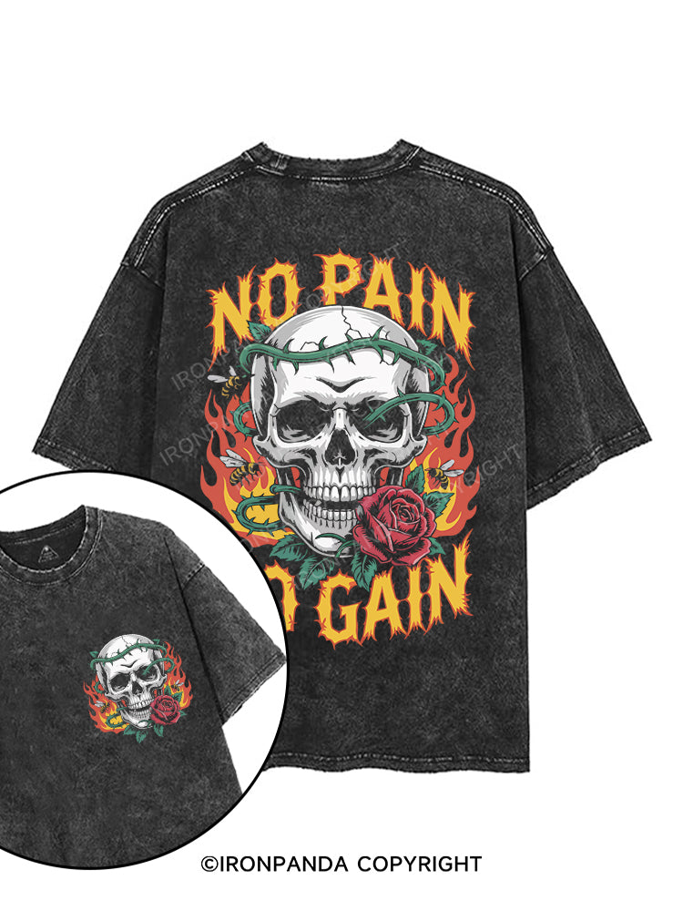 NO PAIN NO GAIN printed Gym Shirt