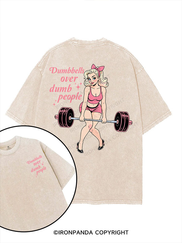 DUMBBELLS OVER DUMBASSES printed Gym Shirt