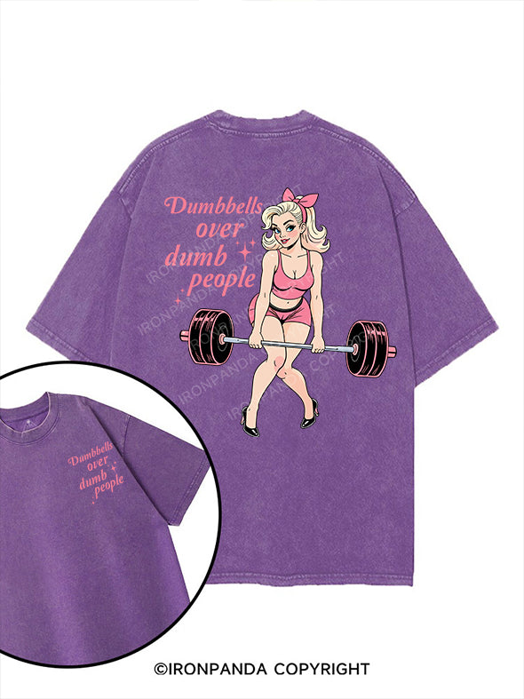 DUMBBELLS OVER DUMBASSES printed Gym Shirt