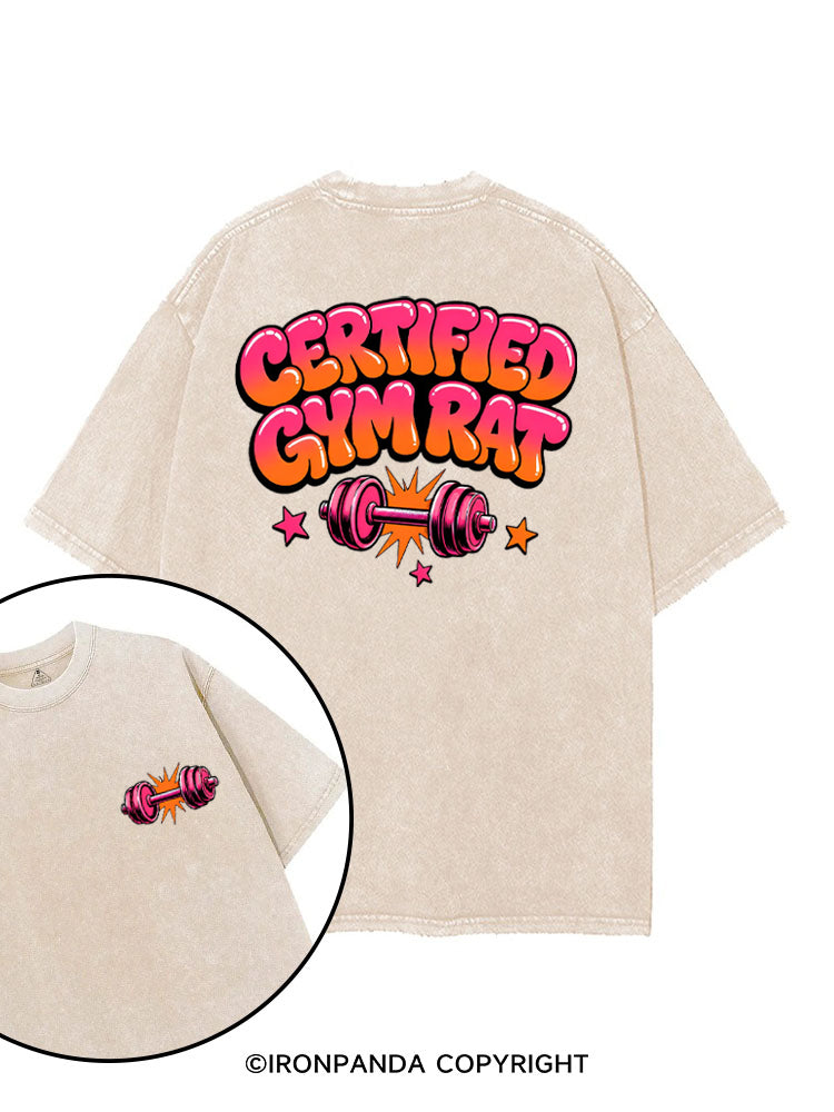 CERTIFIED GYM RAT FUNNY printed Gym Shirt