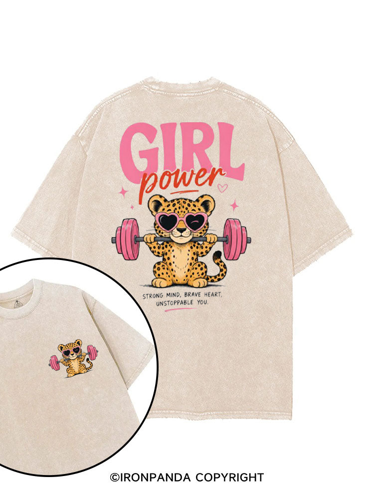 GIRL POWER STRONG MIND BRAVE HEART UNSTOPPED YOU printed Gym Shirt