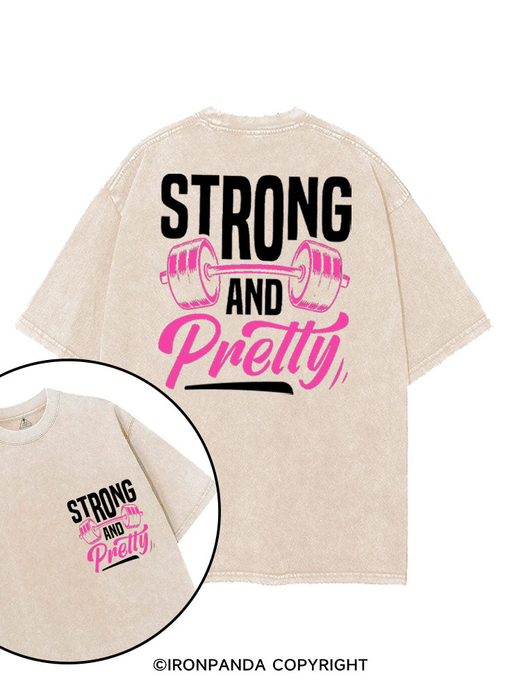 STRONG AND PRETTY GYM printed Gym Shirt