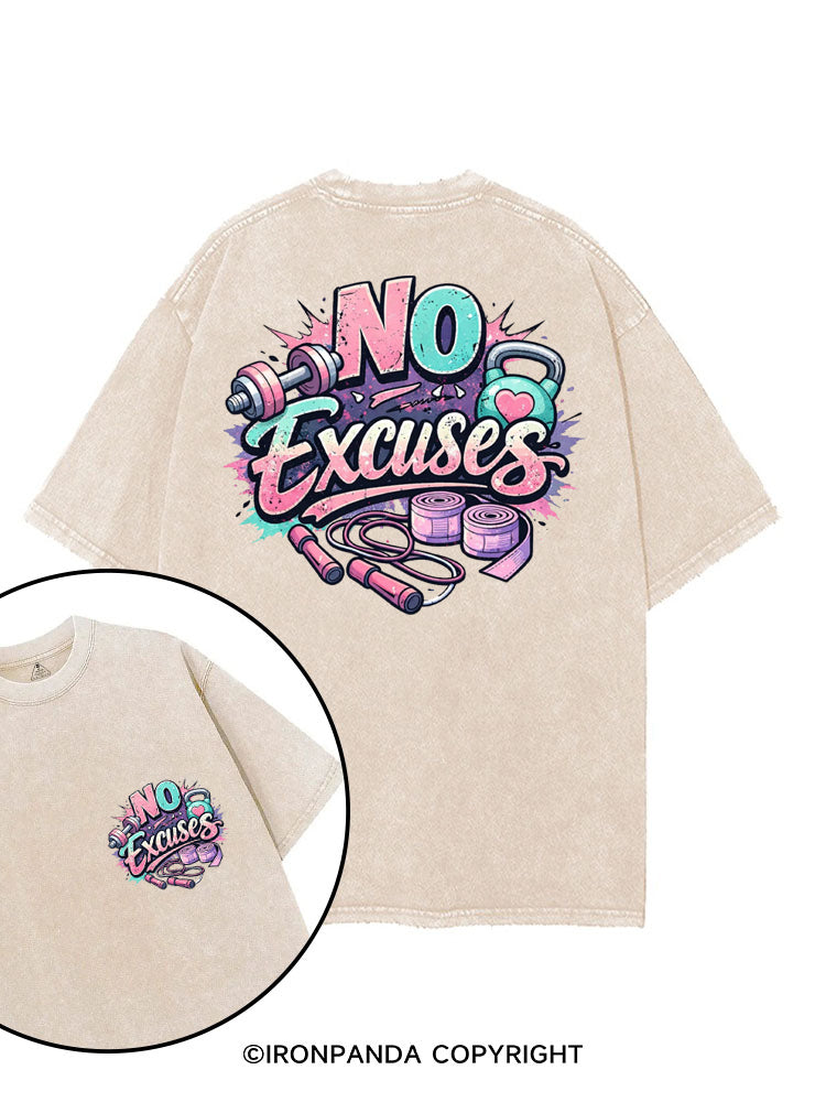 NO EXCUSES FUNNY FITNESS printed Gym Shirt