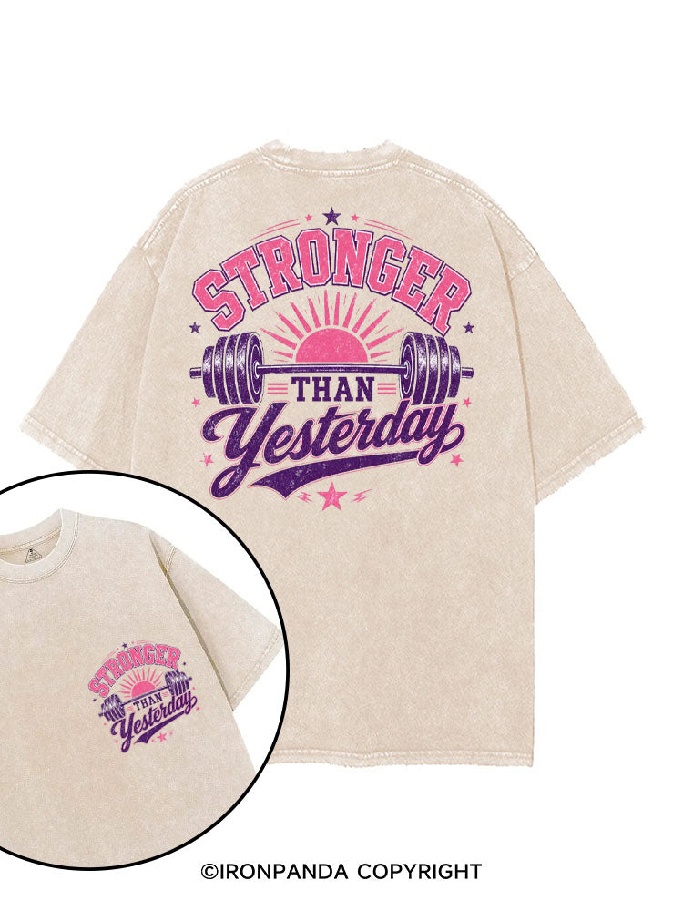STRONGER THAN YESTERDAY SUNSHINE printed Gym Shirt