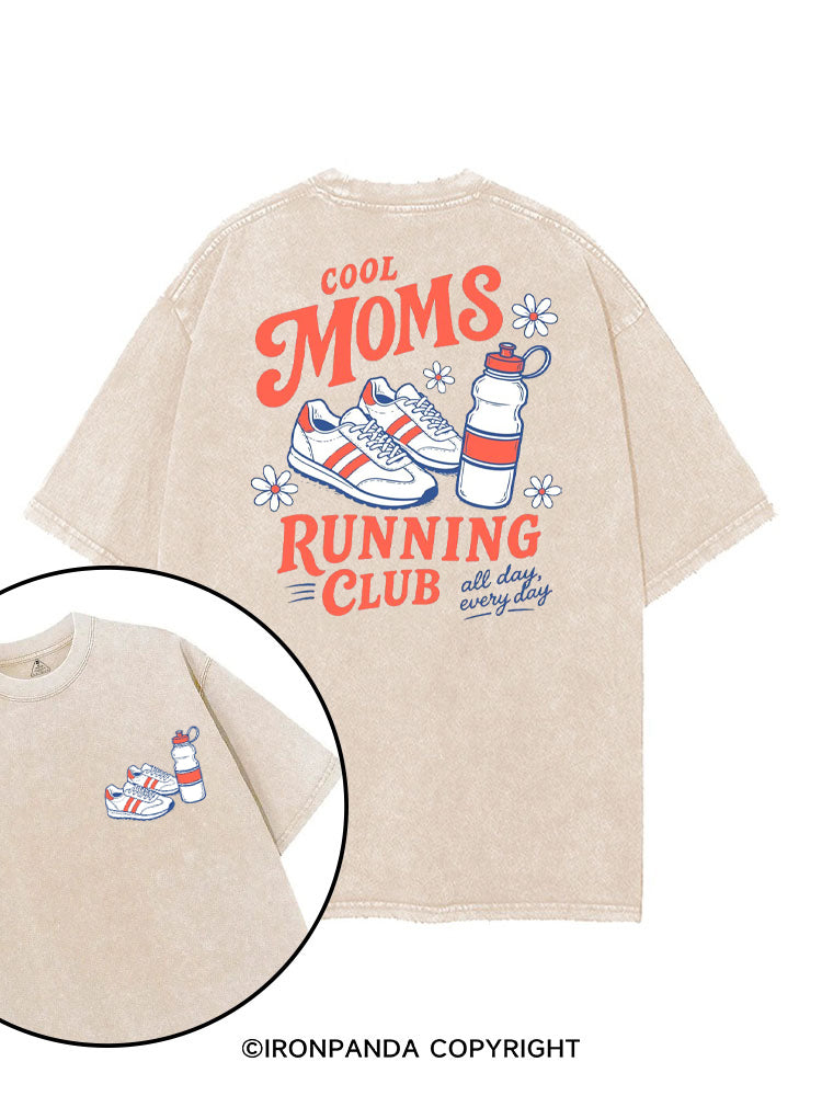 COOL MOMS RUNNING CLUB ALL DAY EVERY DAY printed Gym Shirt