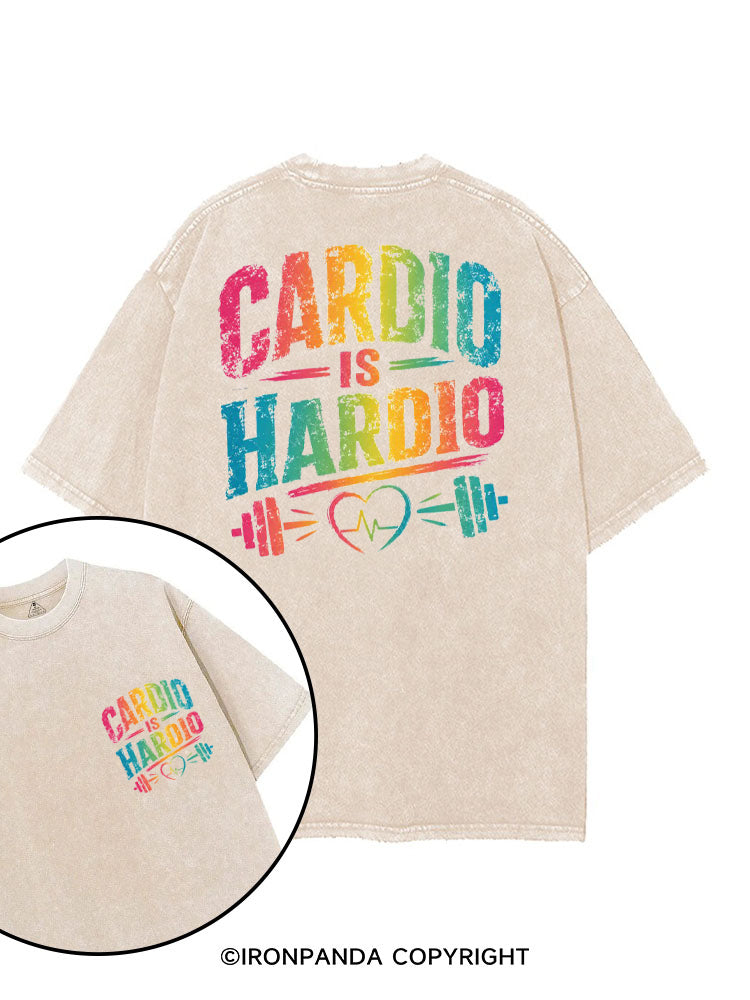 CARDIO IS HARDIO COLORFUL FITNESS printed Gym Shirt