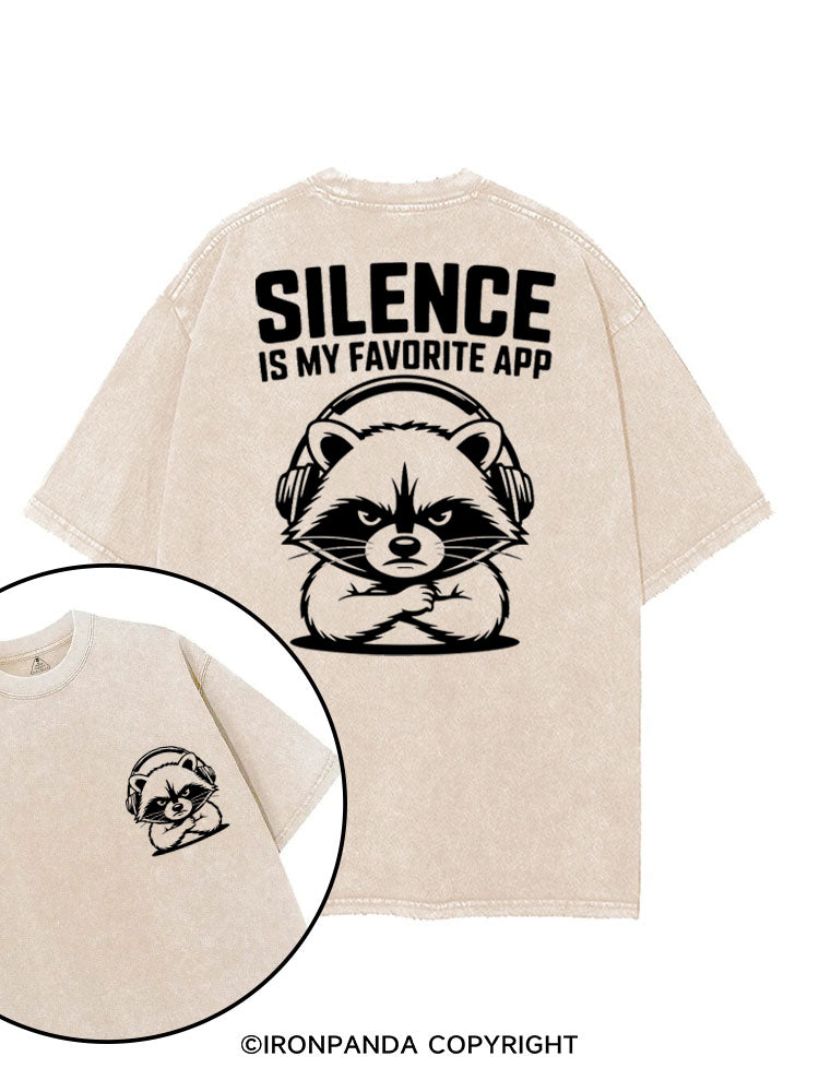 SILENCE IS MY FAVORITE APP printed Gym Shirt