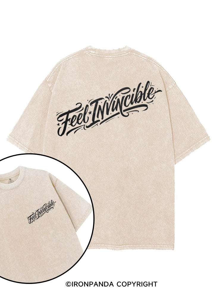 FEEL INVINCIBLE printed Gym Shirt