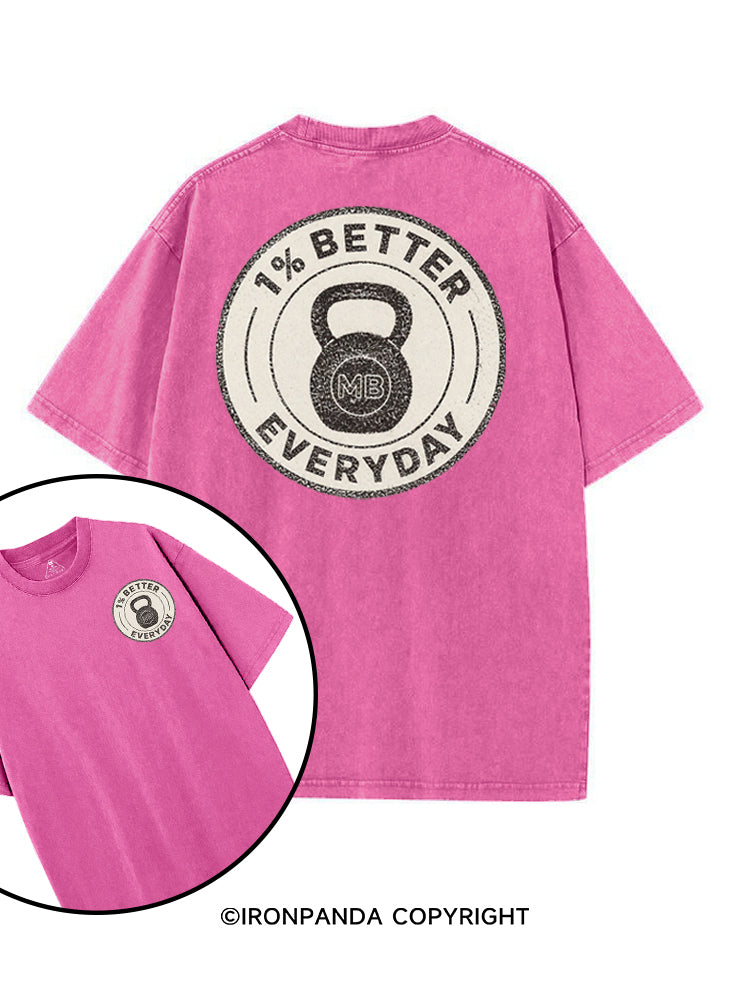 1% BETTER EVERYDAY WORKOUT printed Gym Shirt