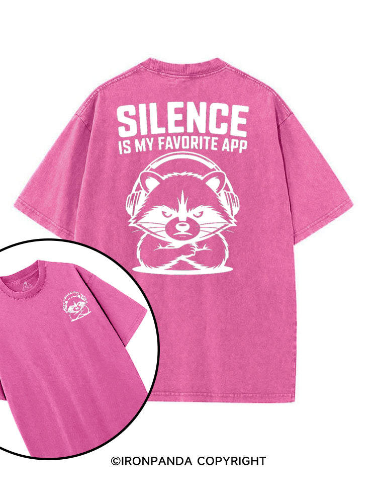 SILENCE IS MY FAVORITE APP printed Gym Shirt