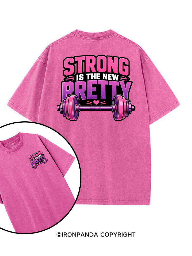 STRONG IS THE NEW PRETTY FITNESS printed Gym Shirt
