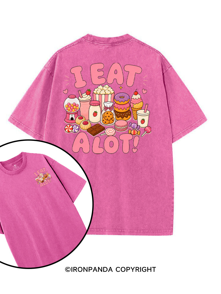 I EAT A LOT! printed Gym Shirt
