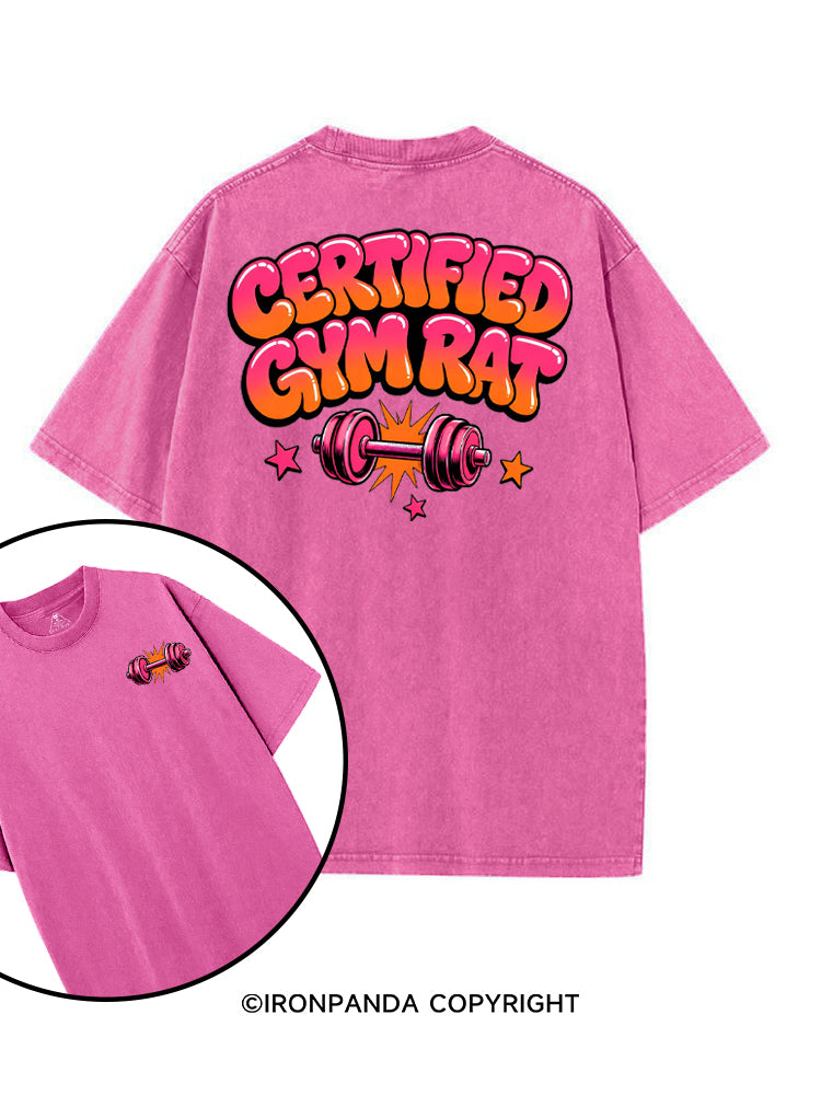 CERTIFIED GYM RAT FUNNY printed Gym Shirt