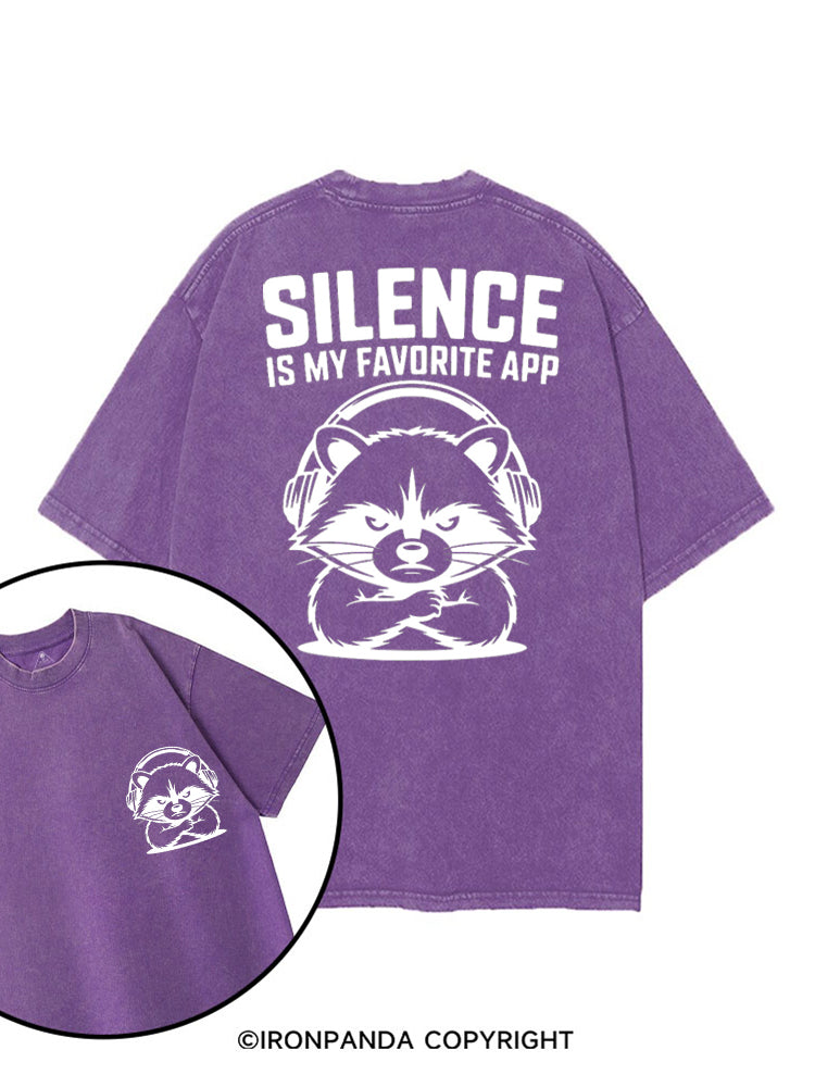 SILENCE IS MY FAVORITE APP printed Gym Shirt