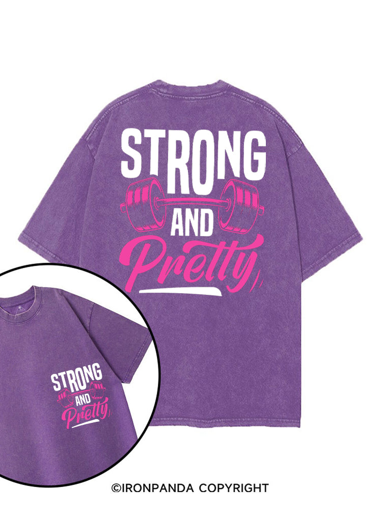 STRONG AND PRETTY GYM printed Gym Shirt
